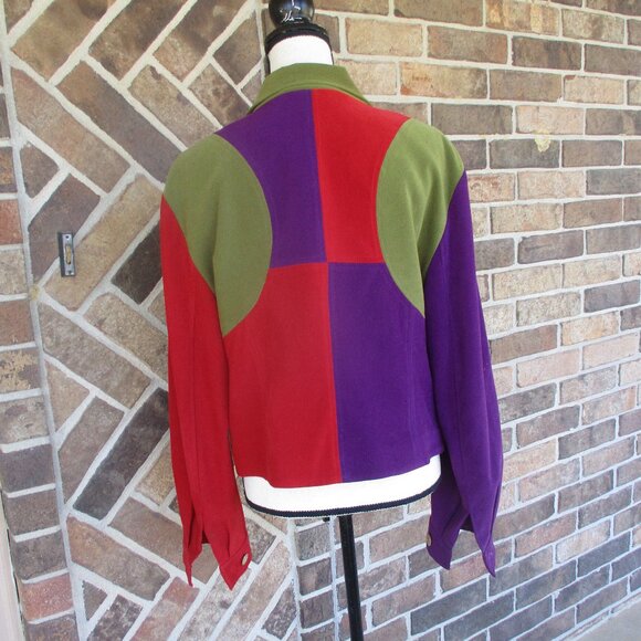 Vintage Color Block Howard Wolf Zip up Jacket Size 12 - Picture 6 of 6